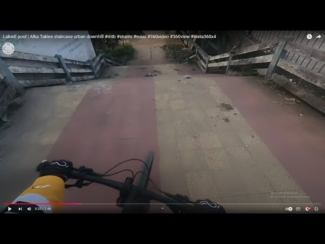 Lakadi pool | Alka Takies staircase urban downhill #mtb #stunts #euuu #360video #360view #insta360x4