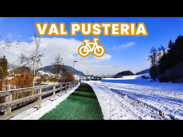 Brixen to Bruneck WINTER Cycling, South Tyrol, Italy - Guided tour - No Talking - ASMR