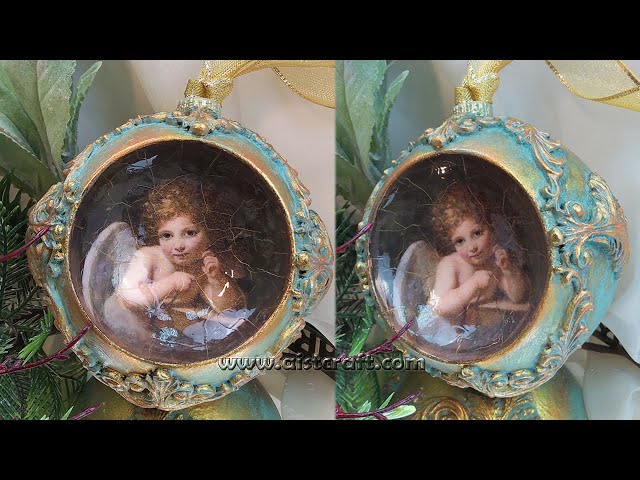 DIY Vintage Christmas Tree Ornament 🎄 Decoupage Tutorial