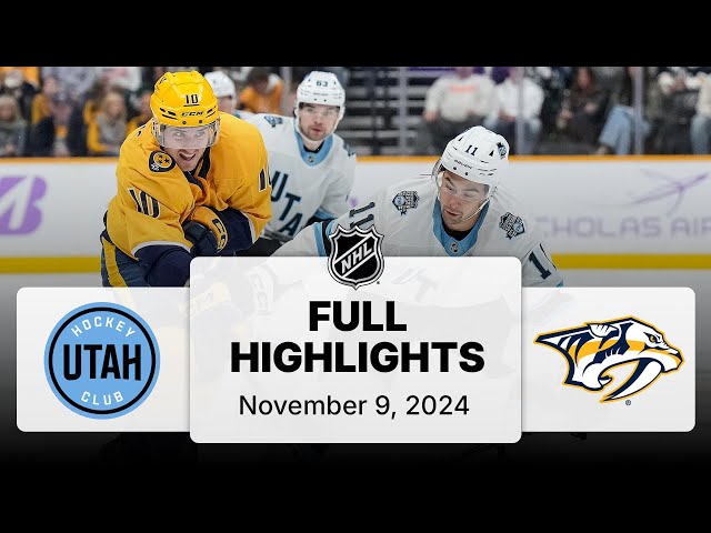 NHL Highlights | Utah Hockey Club vs. Predators - November 09, 2024