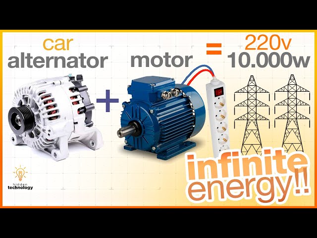 Jak vyrobit nekonečnou energii s alternátorem auta a motorem 💡💡💡