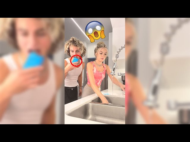 EATING SPONGE PRANK ON GIRLFRIEND - #Shorts