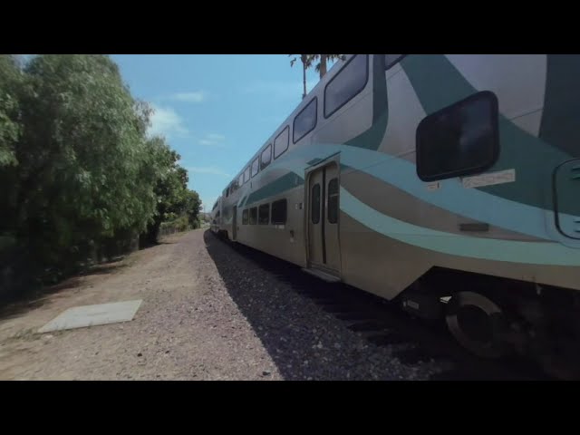 VR180 - Metrolink Orange County Line #665 Northbound in San Juan Capistrano - August 23th 2020 (1/2)