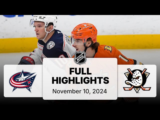 NHL Highlights | Blue Jackets vs. Ducks - November 10, 2024