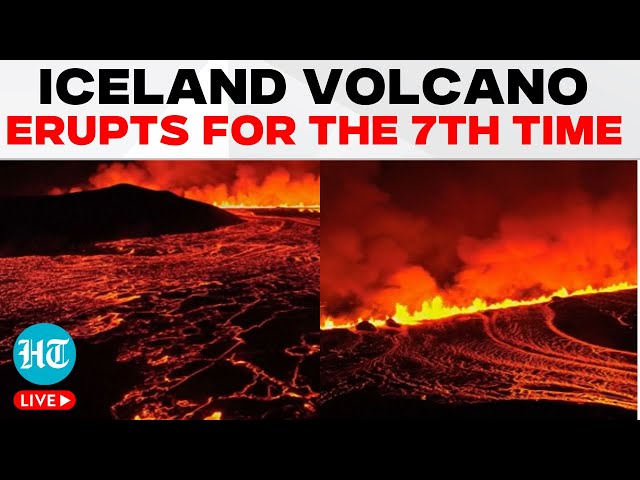 Iceland Volcano LIVE | Volcano Erupts Again in Iceland, Seventh Eruption This Year | Reykjavik