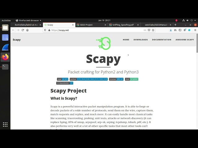 Lab02: SEED 2.0 Packet Sniffing and Spoofing Lab - Scapy