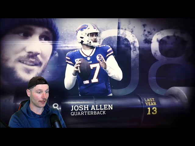 Rugby Player Reacts to JOSH ALLEN (QB, Bills) #8 The Top 100 NFL Players of 2023