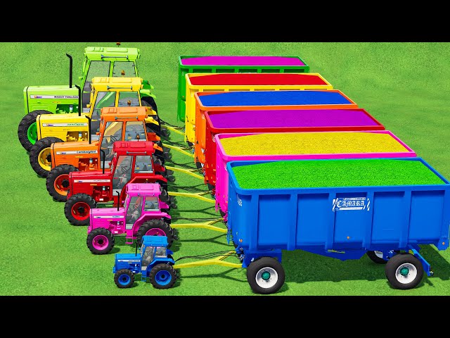 Mini to GIANT TRACTOR TRANSPORT BATTLE with STRAW and PARIS 2024 OLYMPIC TORCH, Farming Simulator 22