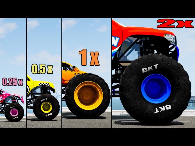 Big vs Medium vs Small Monster Trucks #5 - Beamng drive