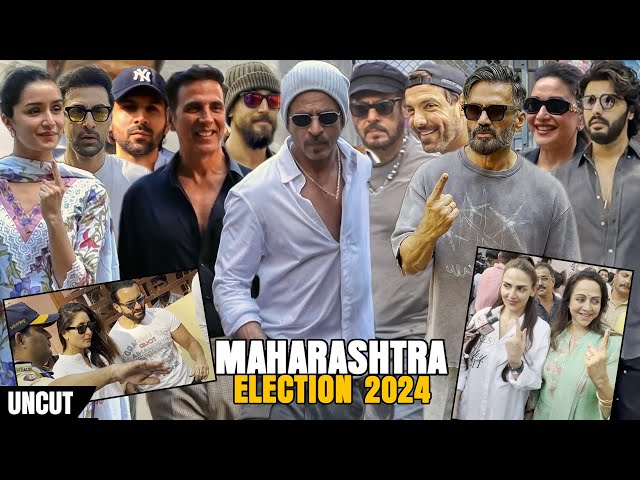 UNCUT - Cast Vote at Maharashtra Election 2024 | Salman Khan, Shahrukh Khan, Akshay, Ranbir, Tiger