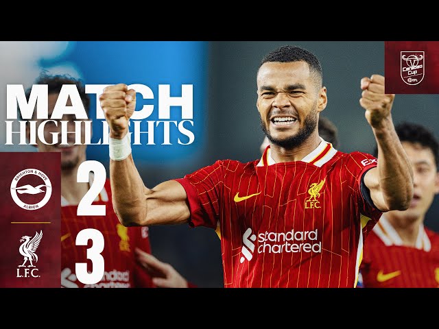 BRILLIANT Gakpo Double & Diaz Goal! Brighton 2-3 Liverpool | Carabao Cup Highlights