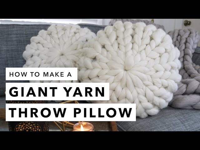 Hand Knit a Giant Yarn Throw Pillow