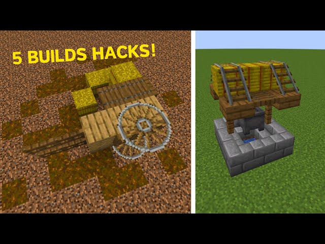 5 Builds Hacks & Ideas for your World on Minecraft!!!