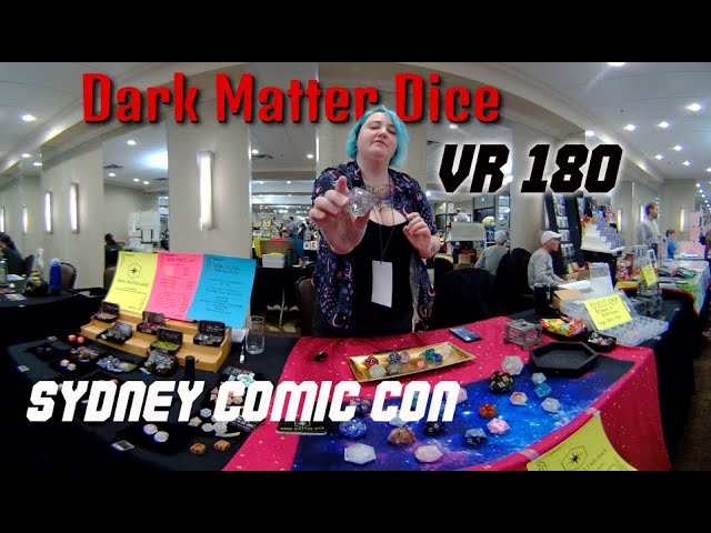 Dark Matter Dice at the 2024 Sydney Comic Con Cape Breton Island. Immersive VR 180 video