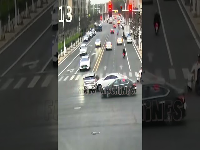 Red Light Revenge: Instant Karma in Action 🚦😂 #truck #car #carfails #truckchina #truckfail