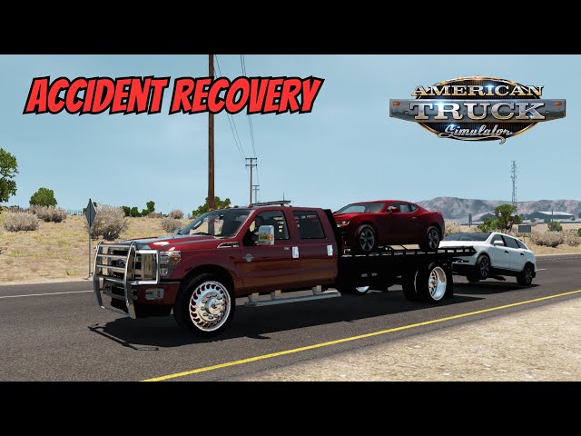 Recovering Cars from a accident scene in American Truck Simulator #ats #americantrucksimulator