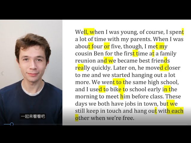 English Connected Reading | 美音连读 | 雅思口语Part2: Describe a family member you spend a lot of time with