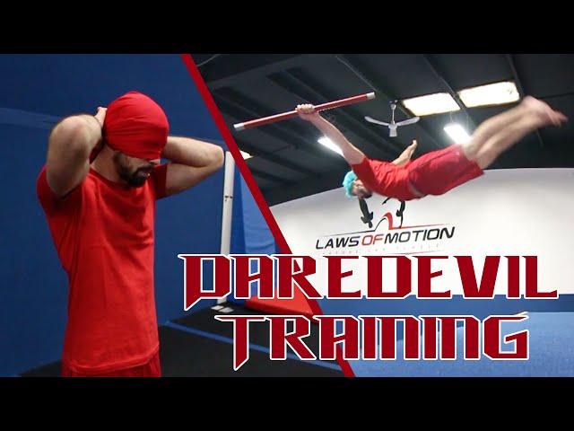 CRAZY DAREDEVIL TRAINING!  (Blindfolded Flips)