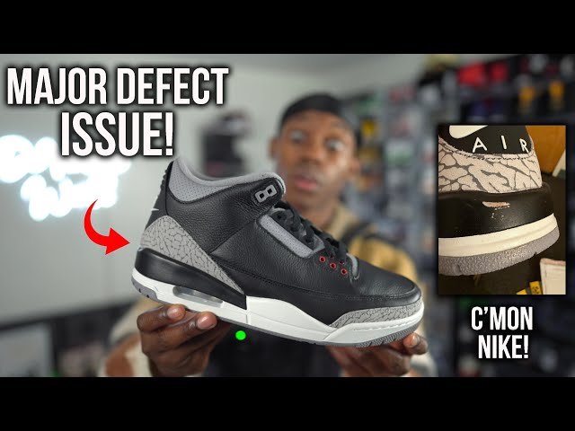 Nike DISAPPOINTED Us With The JORDAN 3 BLACK CEMENT! Quality Control Is TERRIBLE On SHOCK DROP PAIRS