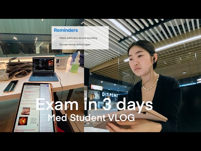 STUDY VLOG | productive EXAM studying 💖 work-life balance, med school