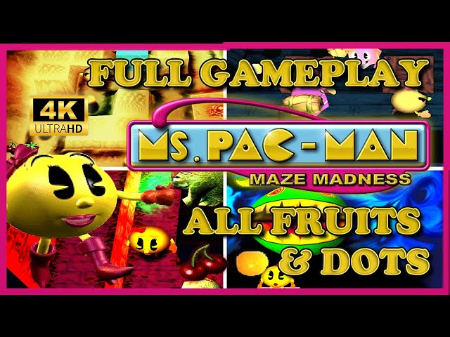 Ms Pacman Maze Madness 4K UHD - ALL DOTS & FRUITS