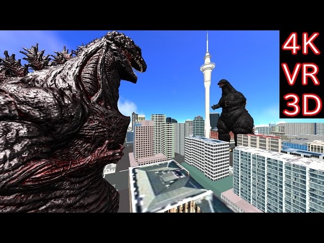 【MMD VR180】Godzilla1991 ＆ Shin Godzilla Rotation Angle Part2 (ゴジラ1991 ＆ シンゴジラ 回転角度 Part2)