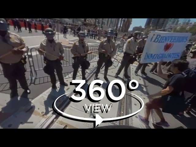 4K 360 Video Outside of Trump Rally at San Diego Convention Center (5-27-16)