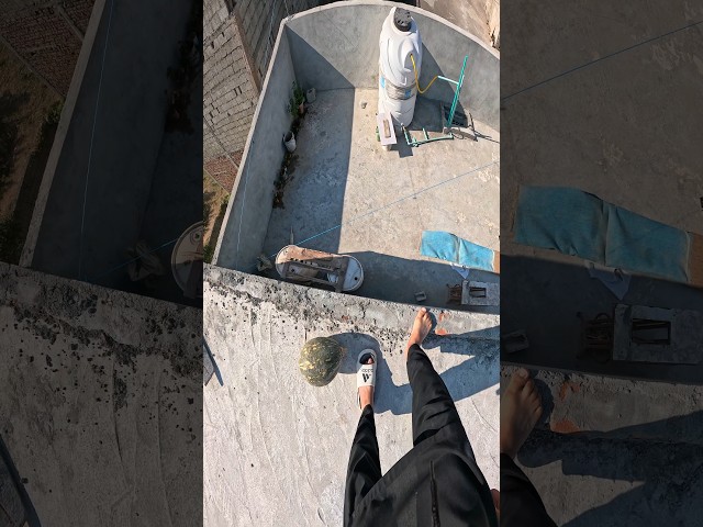 Rooftop parkour walking POV