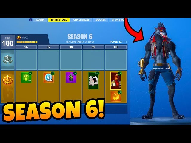 FORTNITE SEASON 6 TIER 100 BATTLE PASS SKINS & NEW MAP WALKTHROUGH! (Fortnite Battle Royale)