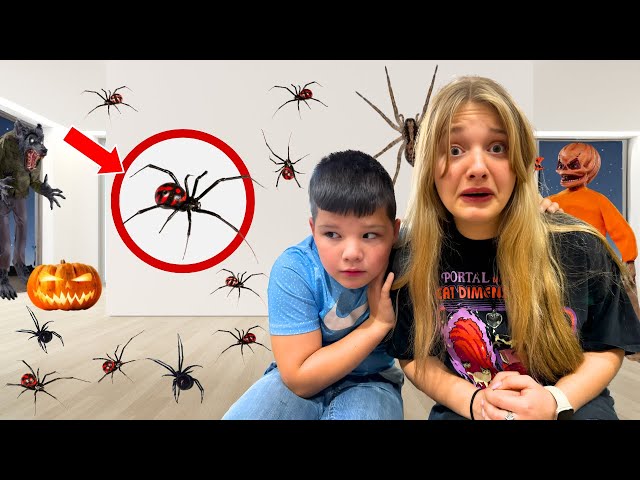 We Found GIANT SPIDERS in OUR HOUSE!! Fun and Crazy Kids HALLOWEEN SPECIAL!