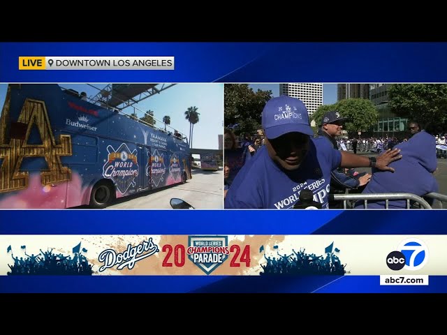 Dodger fans call in "sick" to watch World Series parade