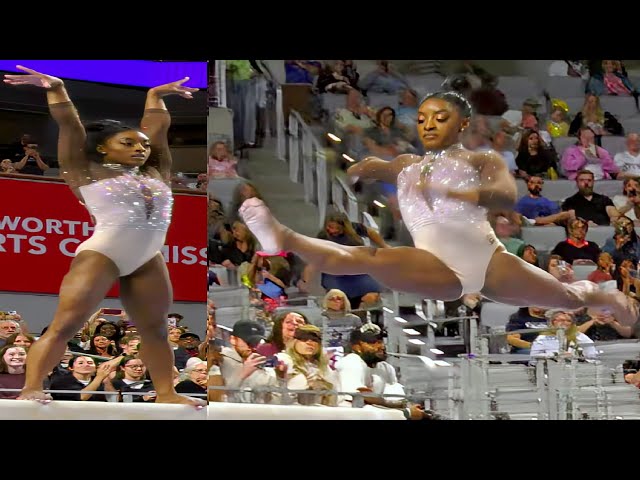 Simone Biles Slow Motion BB Balance Beam Xfinity 2024 Championships Senior Women Session 2 Day 2