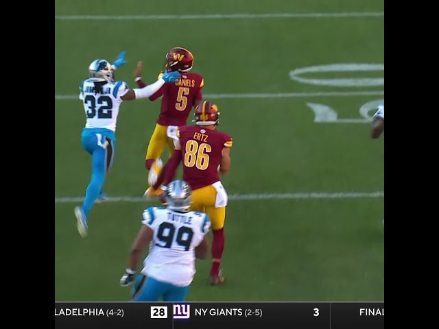 Jayden Daniels rushes for a 46-yard Gain vs. Carolina Panthers