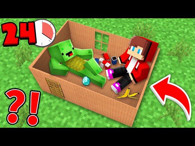 24 Hours in CARDBOARD HOUSE ?! (Maizen)