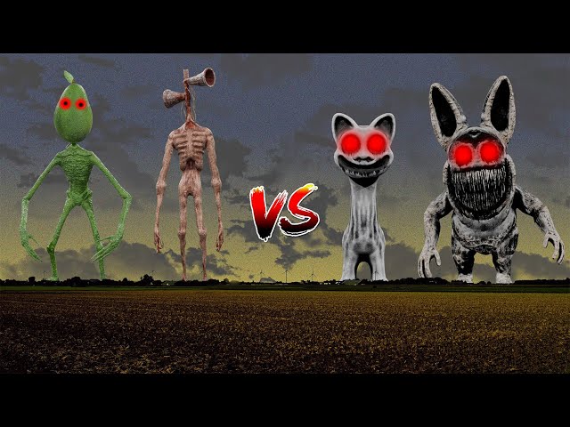 Zoonomaly Smile Cat and Monster Rabbit VS Siren Head VS Siren Avocado Head