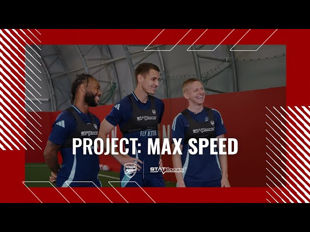 Who is the quickest Arsenal player? Sterling, Zinny & Kiwior take on the Project Max Speed Challenge