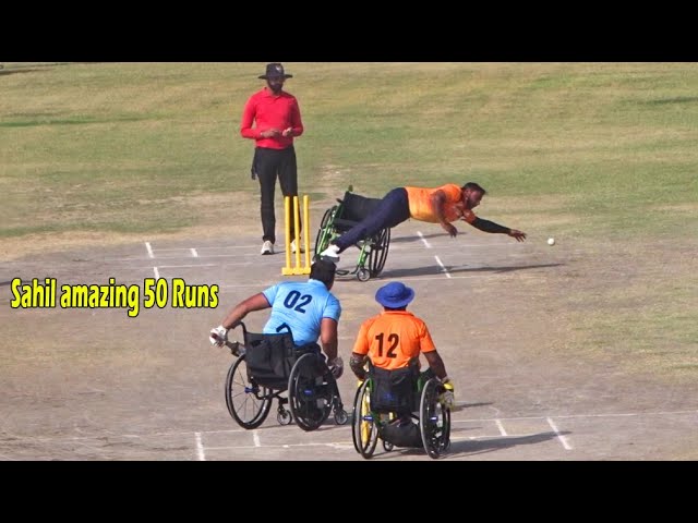 साहिल की तूफानी पारी [ Great Fifty Knock by Sahil ] Wheel Chair Cricket