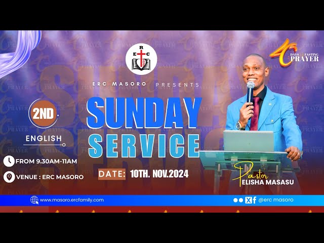 SUNDAY 10/11/2024 ENGLISH SERVICE  WITH  PASTOR ELISHA MASASU