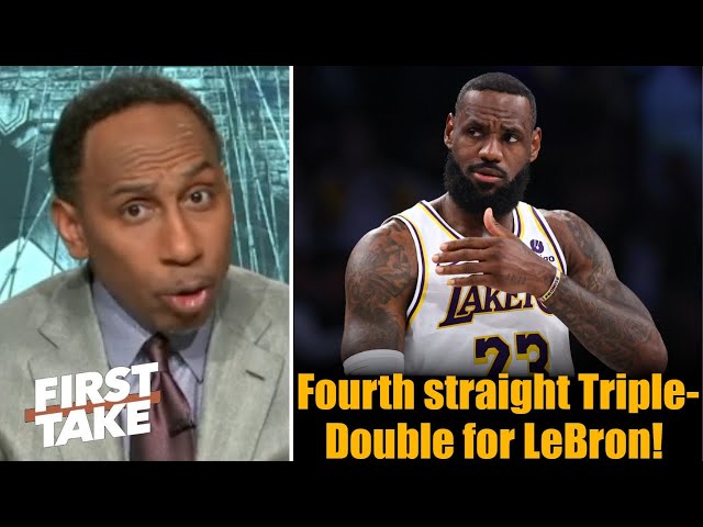 FIRST TAKE | "He's GOAT" - Stephen A. Smith on Lakers' LeBron James posts 4th-straight Triple-Double