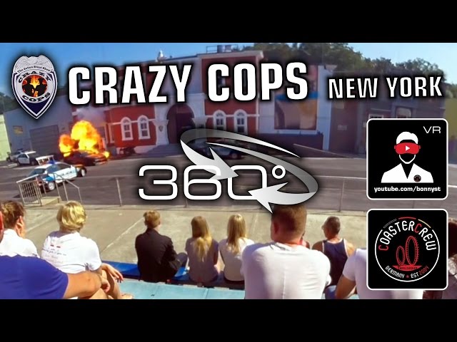 360° Crazy Cops New York - Action Stuntshow @ Movie Park Germany | 360 video VR Experience POV