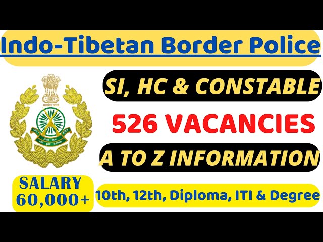 526 VACANCIES🔥 ITBP SUB INSPECTOR, HEAD CONSTABLE & CONSTABLE (TELECOMMUNICATION) - A TO Z INFO