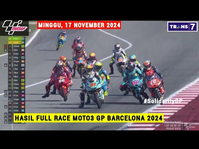 Hasil full race Moto3 Barcelona 2024 | Race Motogp Catalunya 2024 | Hasil Motogp Barcelona hari ini