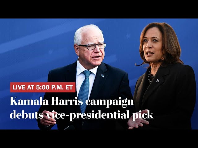 Kamala Harris debuts Tim Walz as vice-presidential pick