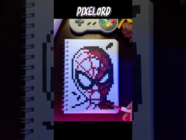 Drawing Spider-Man in Pixel Art 🕷️❤️ | #shorts