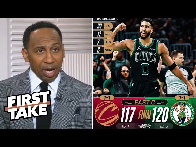 FIRST TAKE | Celtics are the KINGS in East! - Stephen A. hypes Tatum, Celtics drop Cavaliers to 15-1