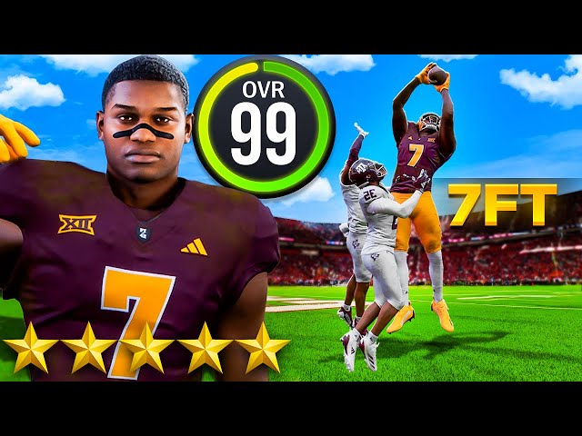 The Power of a 99 OVR 7 FOOT 5 Star Wide Receiver on Heisman Difficulty...