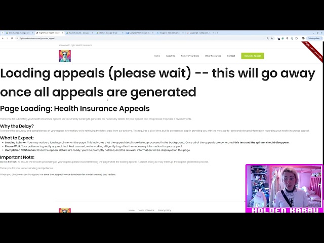 Generating an appeal with fighthealthinsurance.com