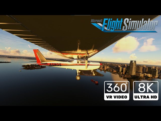 360° outside view. Cessna 152. New York. Microsofr Flight Simulator 2020