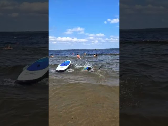 Trying my Stand Up Paddle Board for the first time #shorts #fun #hilarious #beach   #paddleboard