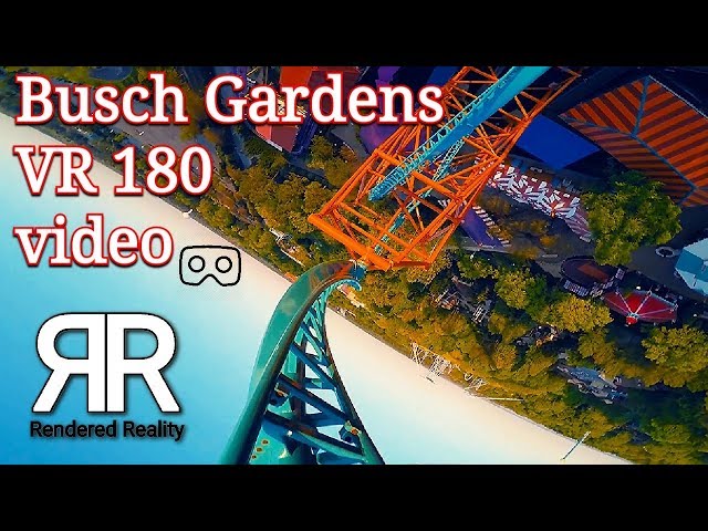 VR ROLLER COASTER 180 3D VR video, Busch Gardens, shot with VUZE XR camera.